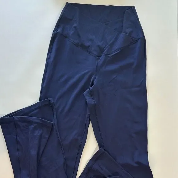 OFFLINE By Aerie Real Me High Waisted Crossover Flare Legging Navy Medium M - Picture 2 of 4